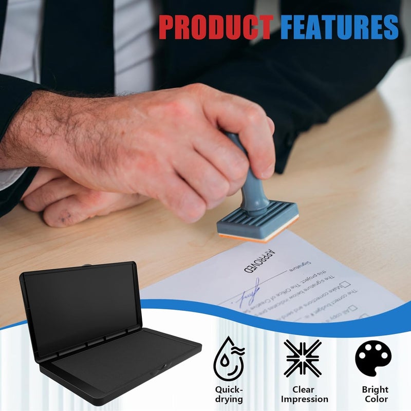 Lsushine Large Stamp Pad, 6.1 x 3.4 Inch Black Ink Pad Premium Quality Felt Pad Rubber Stamp Ink Pad for Office, Home - Image 4